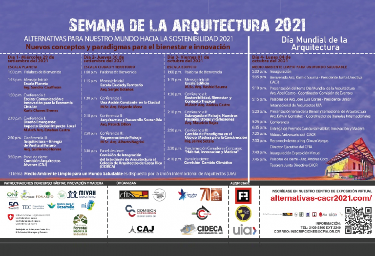 Semana de la Arquitectura 2021 en el Colegio de Arquitectos de Costa Rica
