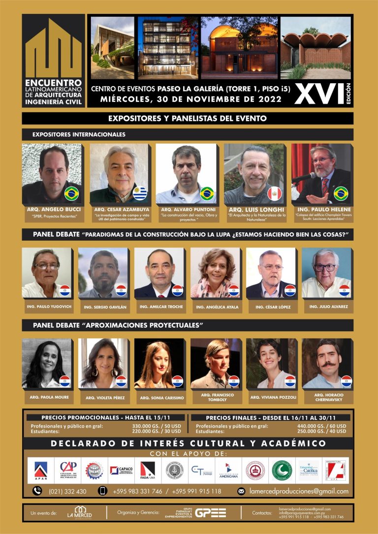XVIe Rencontre latino-américaine d'architecture et de génie civil